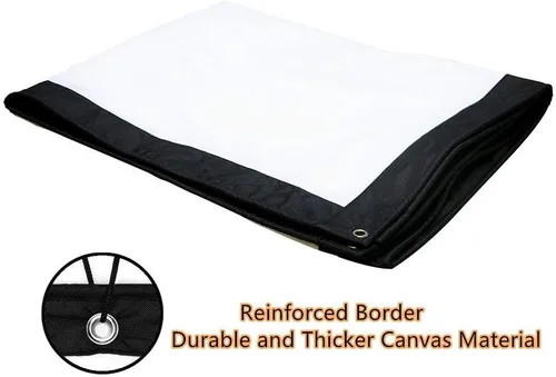Vista 2 de Pantalla de proyector portátil de 200 pulgadas para exteriores, YF2009SZ 16:9 plegable HD de lona gruesa grande para cine en casa, oficina