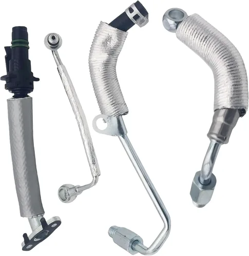 Vista 2 de NOVAPARTS 55587854 Kit de 4 piezas de línea de drenaje de retorno de aceite turbo y tubo de alimentación de aceite para Chevy Cruze, Sonic, Trax