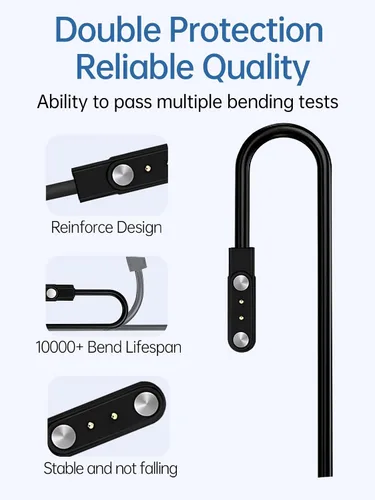 Vista 6 de Cable de carga para relojes inteligentes militares LIGE, cable de carga flexible USB magnético, accesorios para relojes inteligentes militares LIGE