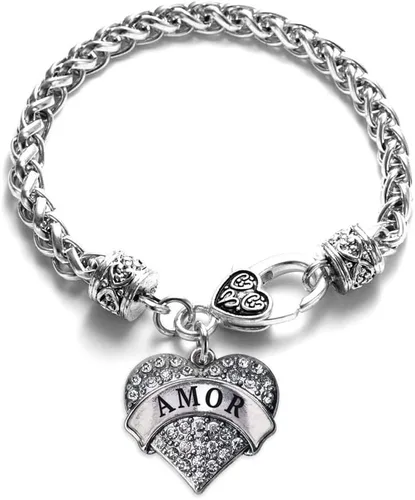 Vista 157 de Inspired Silver - Pulsera de plata con dije de corazón pavé con joyas de circonita cúbica
