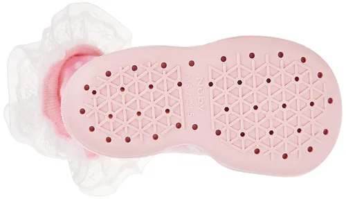 Vista 6 de Nuby Snekz - Zapatos cómodos de suela de goma para primeros pasos, lunares rosados, talla S, 7-14 meses