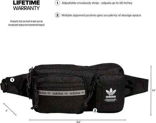 Vista 2 de adidas Originals Originals - Bolso cruzado rectangular, NegroBlanco, Originals - Bolso bandolera rectangular