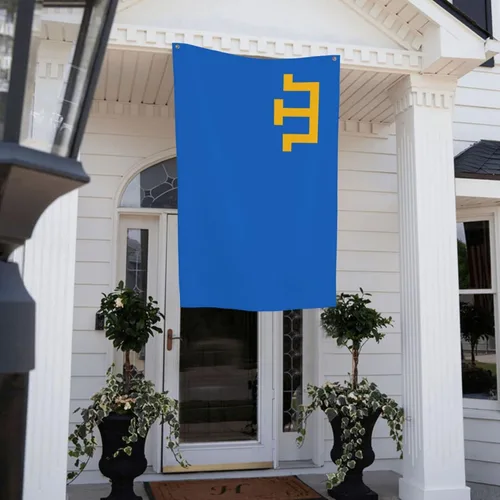 Vista 8 de Bandera del pueblo tártaro de Crimea de 4 x 6 pies, poliéster duradero, divertido cartel decorativo para exteriores, banderas de patio