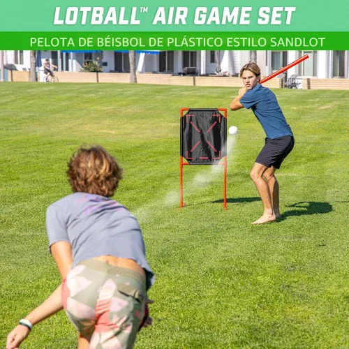 Vista 2 de GoSports LotBall AIR Juego de Bate de Béisbol para Patio Trasero, Pelota y Zona de Strike - Juego de Béisbol de Plástico para Niños
