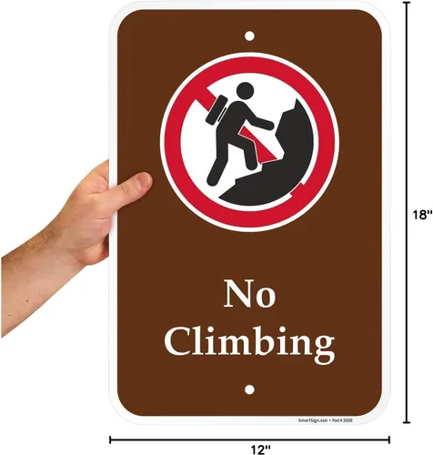 Vista 6 de Letrero de campamento "No Climbing" de SmartSign Aluminio de 12 x 18 pulgadas