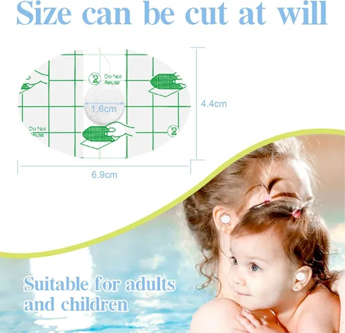 Vista 4 de 60 calcomanías impermeables para bebés, cubiertas desechables para los oídos para la ducha, natación, deportes acuáticos multifuncionales, diseño