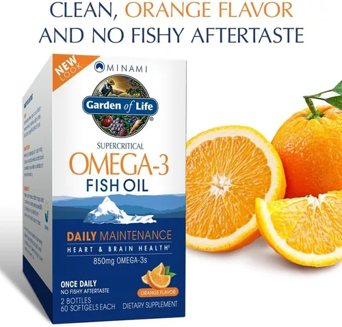 Vista 3 de Minami Nutrition Garden of Life - Aceite de pescado supercrítico Omega-3, 60 geles suaves cada uno, 850 mg, paquete de 2