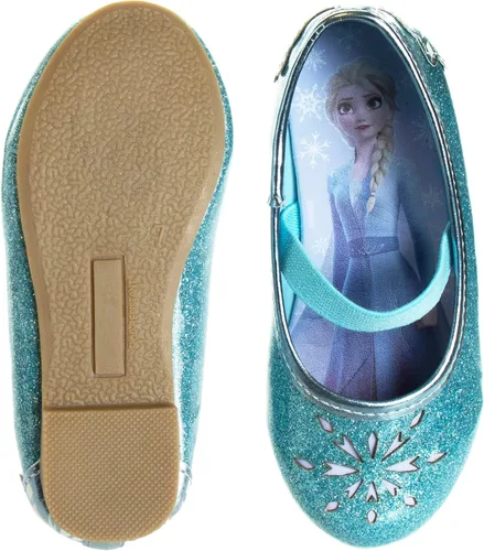 Vista 6 de Disney Frozen Elsa Minnie Mouse - Zapatos planos Mary Jane para niñas, disfraz de princesa de personaje de gelatina para niños, ballet, bailarina