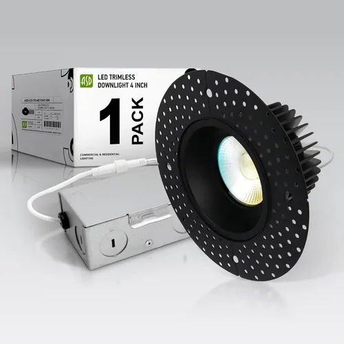 Vista 13 de ASD Lámpara de techo empotrable LED de cardán sin bordes de 2 pulgadas, luz descendente direccional ajustable con caja de conexiones, 5CCT