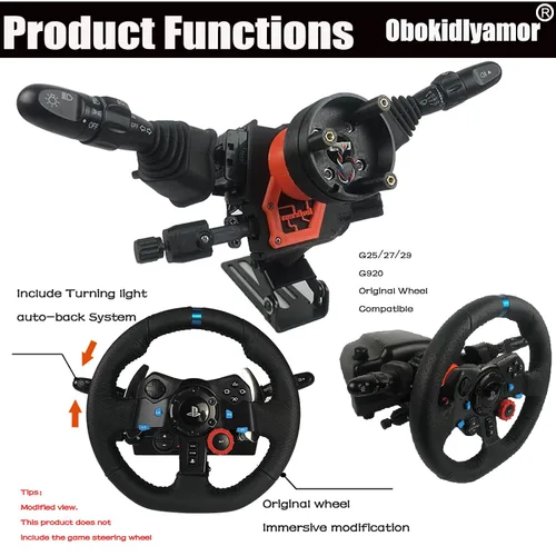 Vista 4 de Obokidly Upgrade Type DIY Racing Simulator Steering Wheel Turn Signal Wiper Lever Switch For Logitech G27 G29 G920 G923 Logitech Thrustmaster T300
