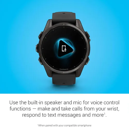 Vista 7 de Garmin Fenix 8 Premium - Reloj inteligente multideporte GPS para correr, 43 mm AMOLED, clasificado para buceo, linterna incorporada Titanio DLC