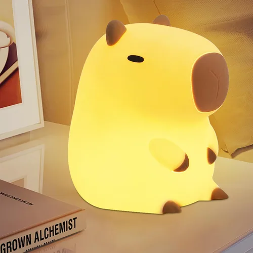 Vista 2 de YuanDian Lámpara Nocturna de Capybara - Adorable Lámpara de Silicona para Niños, Bebés, Adultos Lindo Regalo de Capybara, Decoración