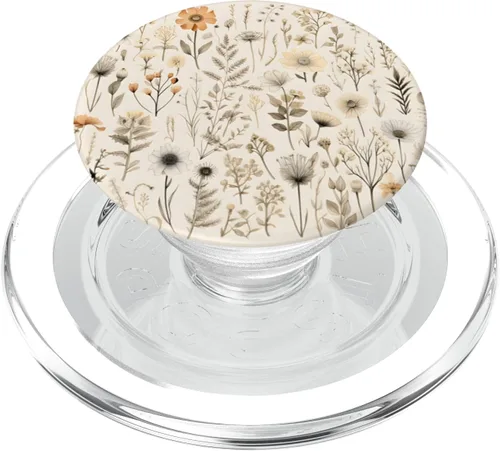 Vista 7 de PopSockets estándar de flores silvestres bohemias, diseño botánico, floral, vintage, PopSockets estándar