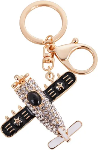 Vista 2 de Llavero de avión para mujer, lindo llavero de avión, llavero de avión brillante, divertidos llaveros de avión, llavero de avión punk, accesorios
