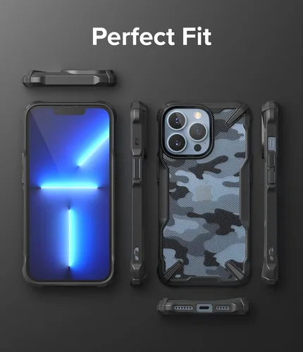Vista 8 de Ringke Fusion-X - Funda compatible con iPhone 13 Pro Max, diseño de camuflaje, parte trasera dura, resistente, a prueba de golpes, avanzada funda