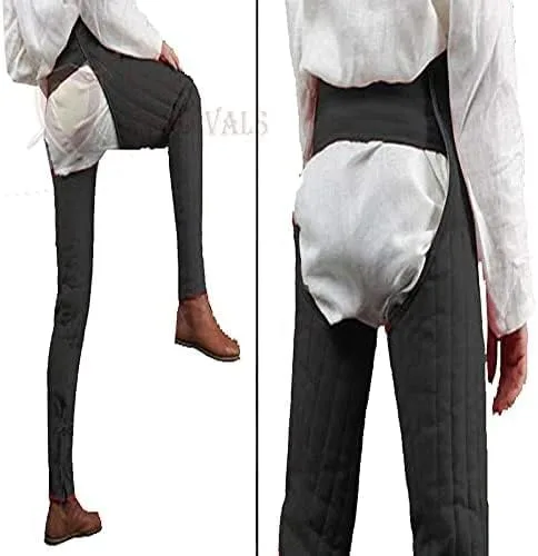 Vista 4 de Medieval Gambeson Legging Thick Padded Chausses Lower Under Gambeson Hauberk SCA Armor Legging for Costume by ITS Medieval