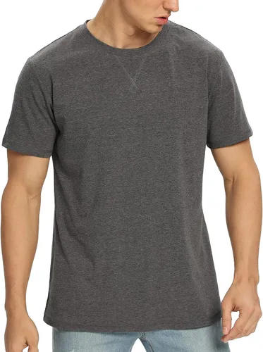 Vista 77 de NITAGUT Camiseta clásica de algodón para hombre con cuello redondo