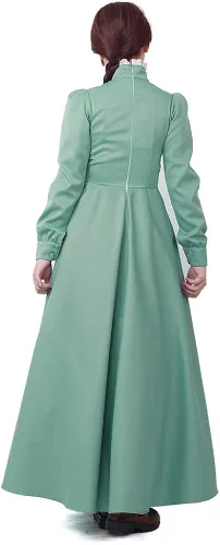 Vista 5 de miccostumes Disfraz de cosplay de manga larga para mujer color verde