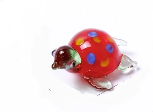 Vista 10 de Figuras de tortuga de vidrio soplado a mano, mini exquisita estatua de animal para decoración del hogar, paisajismo de acuarios, colección