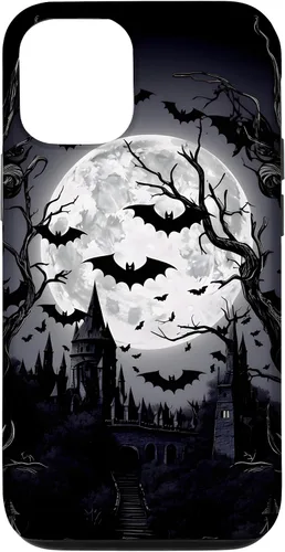 Vista 28 de Goth & Gothic, Bats & Moon, Horror Themed Castle, Dark Emo Case for iPhone 17