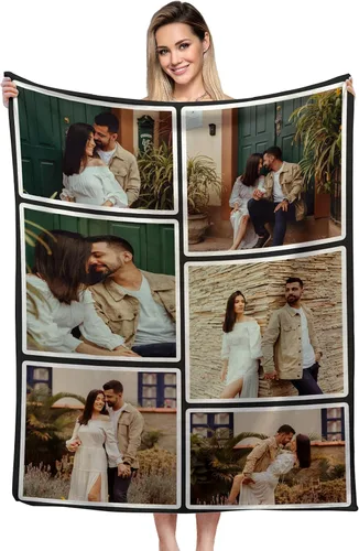 Vista 15 de Manta personalizada, diseño de vellón con texto, mantas con imágenes personalizadas para bebé, madre, padre, adultos, amigos, amantes, perros, 1 Foto