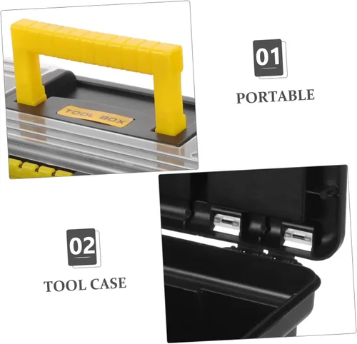 Vista 4 de Caja de herramientas multiusos para coche y hogar Electricista con organizador de tornillos de gran capacidad y piezas de hardware, contenedor