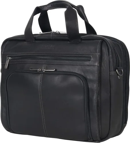 Vista 9 de Kenneth Cole REACTION "Out of the Bag" Manhattan - Bolso bandolera de cuero colombiano para laptop de 15.6" para viajes y negocios