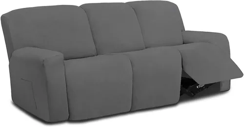 Vista 53 de Easy-Going - Funda elástica de microfibra para sofá reclinable seccional, suave vellón ajustable a tu sofá de 2 cuerpos, lavable, protector