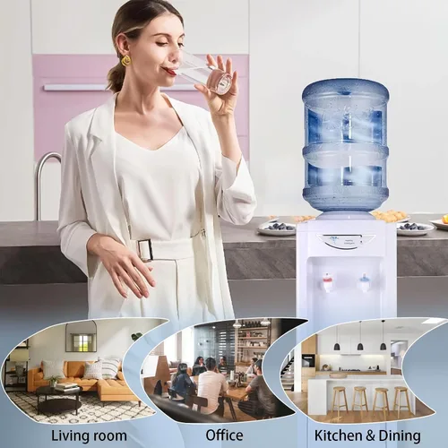 Vista 7 de Dispensador de enfriador de agua para carga superior de 3 o 5 galones, dispensador de enfriador de agua caliente/fría con bloqueo de seguridad
