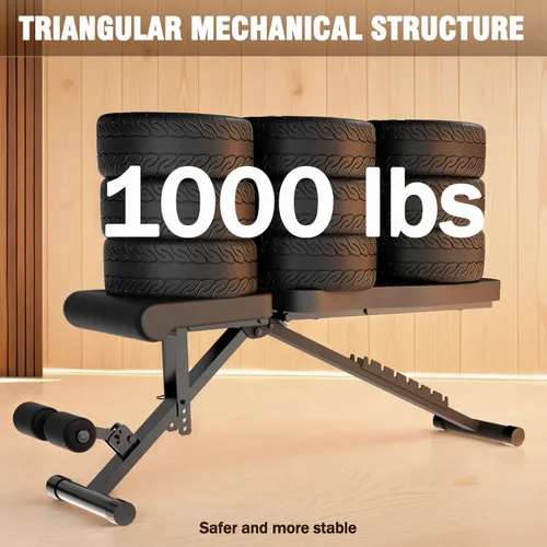 Vista 2 de ALSO GO Adjustable Weight Bench, Workout Benches with Leg Extension, Foldable Incline Decline Bench Press, Roman Chair, Full Body Strength Training