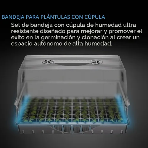 Vista 2 de AC Infinity Cúpula de Humedad Grande, Kit de Germinación de Alta Resistencia con Cúpula Transparente de 3 mm de Grosor, Bandeja Resistente, Bandeja