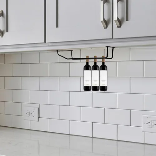 Vista 5 de OSALADI Metal Single Bottle Wine Rack 33.8cm Small Iron Wire Wine Holder for Home and Restaurant