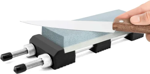 Vista 2 de QWORK Soporte para piedra de afilar, soporte universal para piedra de afilar, ajustable de 5-1/2 a 9 pulgadas, base de piedra de afilar