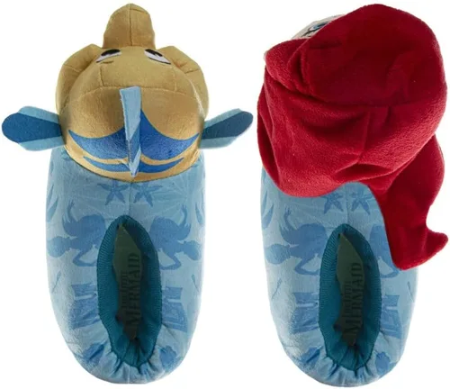 Vista 4 de Princesas Disney Encanto La Sirenita - Pantuflas para Niñas, Zapatos de Casa para Niños, Sandalias de Felpa Suave, Cálidas y Cómodas