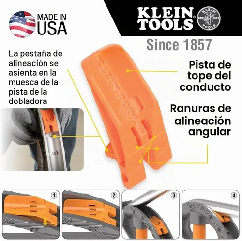 Vista 3 de KLEIN TOOLS 51606 Doblador de conductos de aluminio de montaje completo, 1/2-pulgada EMT, pedal ancho para alimentos, símbolos de referencia