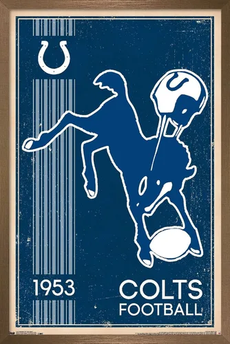 Vista 17 de Trends International NFL Indianapolis Colts - Retro Logo 14 Wall Poster, 14.725" x 22.375", Barnwood Framed Version