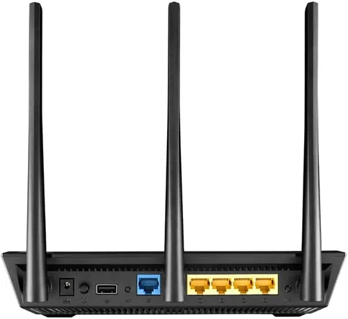 Vista 3 de ASUS, RT-ACRH13, banda dual 2 x 2, AC1300, 4 puertos Wifi, router Gigabit con USB 3.0, Negro