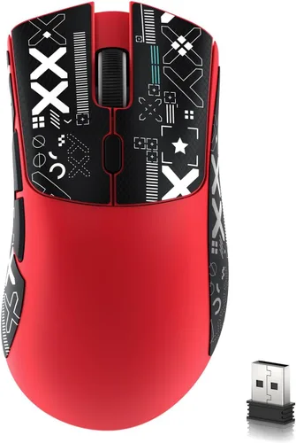 Vista 11 de ATTACK SHARK R1 Ratón inalámbrico para juegos, conexión tri-modo (2.4G/cable/BT5.2), 55g ligero, sensor óptico de 18K DPI, vida útil de teclas HUYU