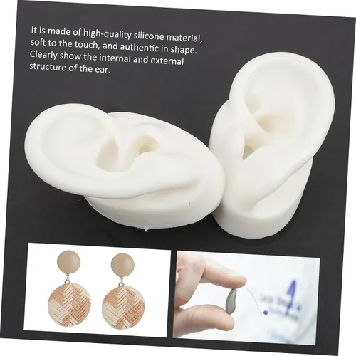 Vista 9 de Healeved 8 Pairs Artificial Ears Artificial Silicone Ear Fake Ear Models Jewelry Simulation Ear Models Soft molde de para resina Child Multifunction