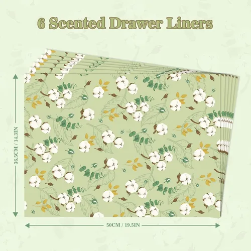 Vista 3 de SCENTORINI Revestimientos de cajones para tocador, forros de cajones perfumados de algodón limpio, forro de cajón para tocador, dormitorio, estante