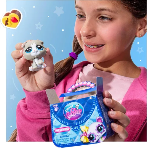 Vista 3 de Littlest Pet Shop - Pet Surprise - Paquete de tres - Serie 4 - Figura de juguete auténtica LPS Bobble Head de 7, animal de juguete coleccionable, a