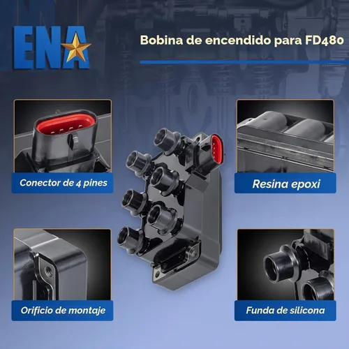 Vista 4 de ENA Paquete de bobinas de encendido compatible con Mercury Ford Mazda F150 E150 Econoline Aerostar Explorer Mustang Mystique Ranger Sable B3000