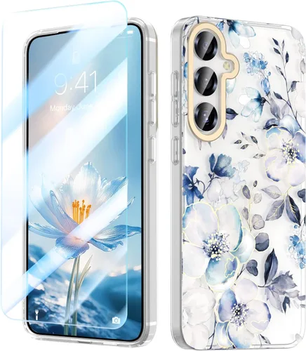 Vista 13 de MILPROX Funda para Samsung Galaxy S25 - Cubierta Slim Fit Floral S-25, Elegante Diseño de Flores Femenino, Carcasa Protectora Linda Ultra-Delgada