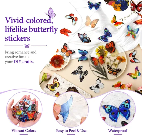 Vista 4 de 320 piezas de flores secas prensadas para manualidades de resina Multicolor 320 piezas
