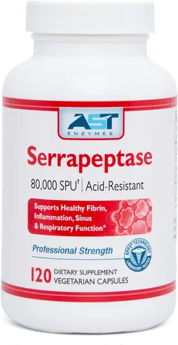 Vista 8 de AST Enzymes Serrapeptase 130,000 SPU - 60 cápsulas vegetarianas - Enzimas sistémicas naturales premium - Serrapeptasa resistente a los ácidos