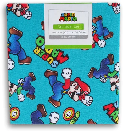 Vista 7 de Fat Quarter 100% algodón para manualidades de costura, 18 x 21 pulgadas (8 bits Mario)