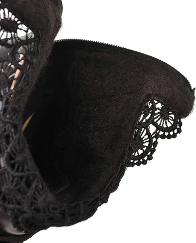 Vista 6 de Parisuit Botas de tobillo de plataforma gruesa para mujer con cordones y tacón alto