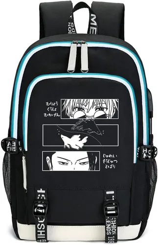 Vista 10 de DIOMMELL Mochila de anime con capacidad de lona, mochila para computadora portátil