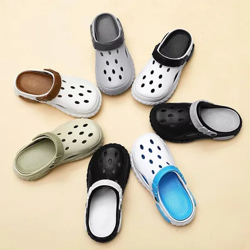 Vista 7 de Zuecos unisex de jardín para hombres y mujeres, zapatos ligeros de EVA con correa ajustable, cómodos zuecos antideslizantes para interiores
