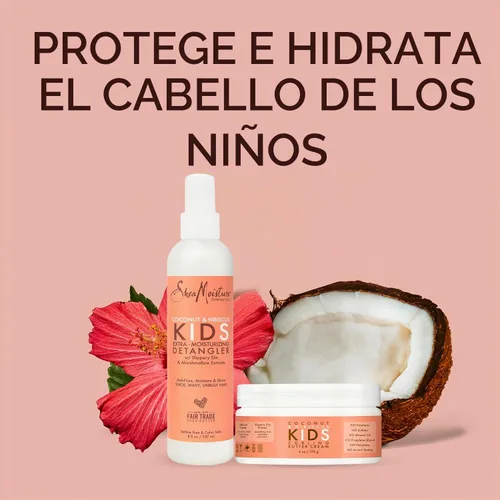 Vista 4 de SheaMoisture Kids - Spray desenredante + crema para rizos, coco e hibisco